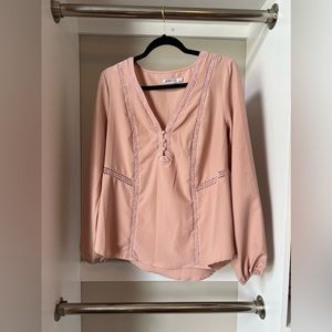 Blush color just fab long sleeve blouse